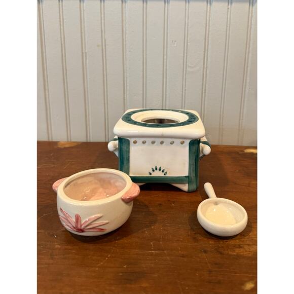Vintage Ceramic Stove Aroma Lamp Wax Warmer 1990s Kitchen Lighting Decor - Picture 5 of 6